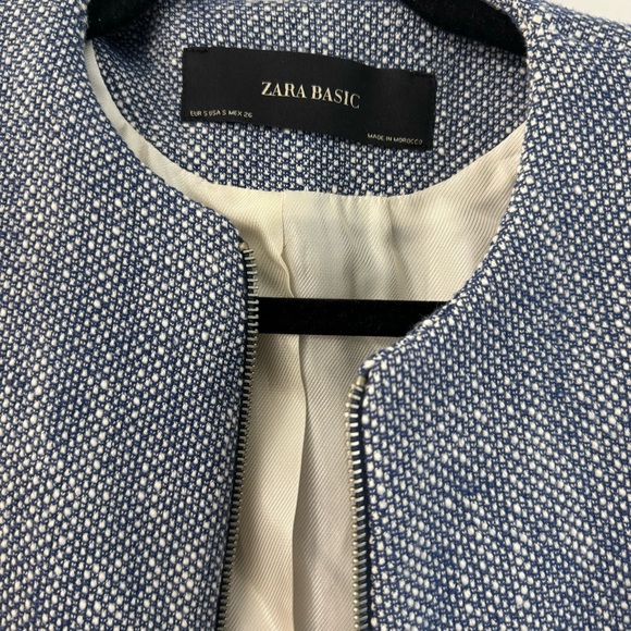 Zara blazer jacket blue zip-up - Picture 4 of 4